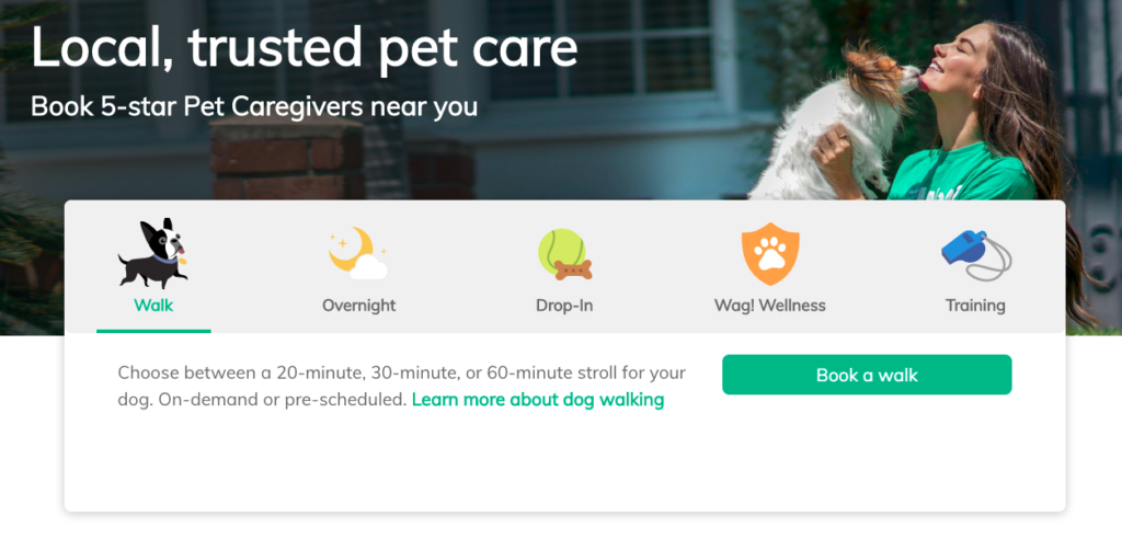 Wag on-demand dog walking service